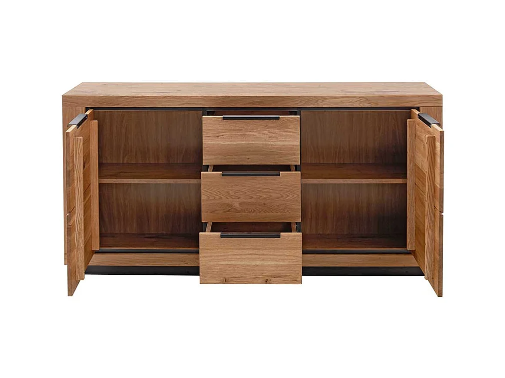 Sidebord in Wildeichefarben drei Schubladen