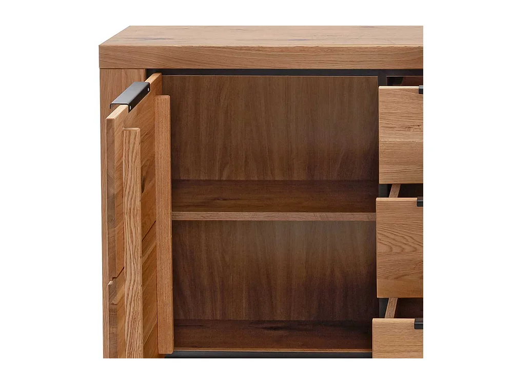 Sidebord in Wildeichefarben drei Schubladen