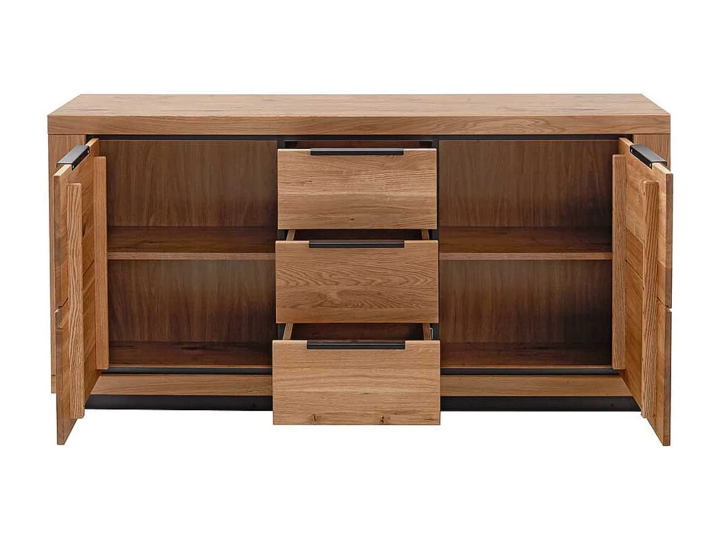 Sidebord in Wildeichefarben drei Schubladen