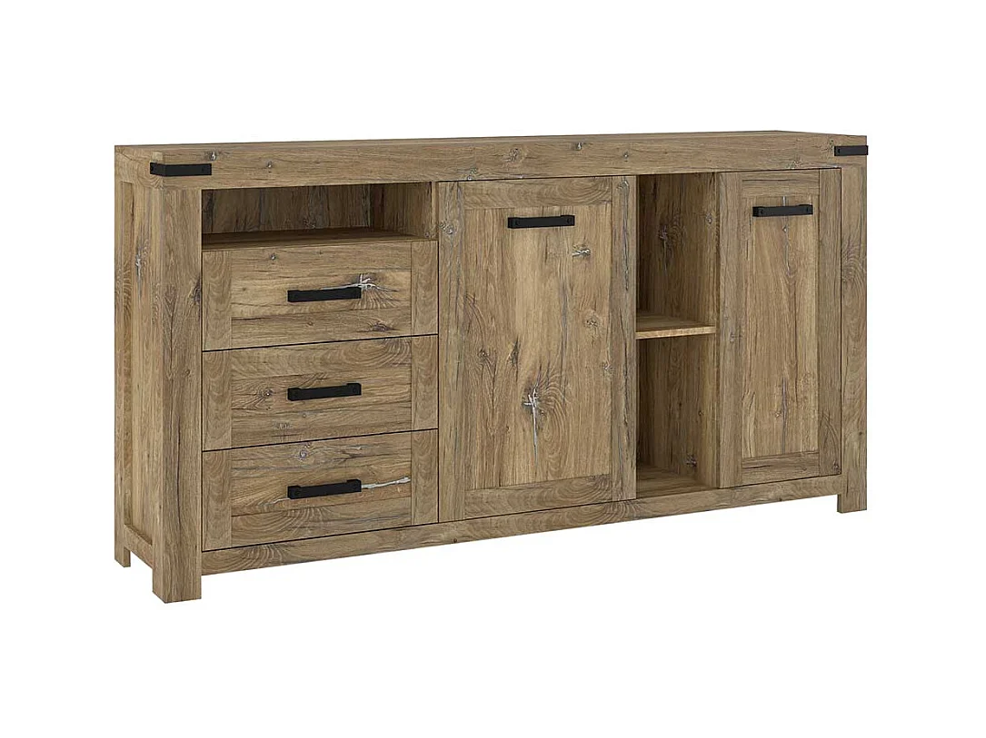 Sidebord Eiche dunkel im Landhausstil 185 cm breit - 96 cm hoch