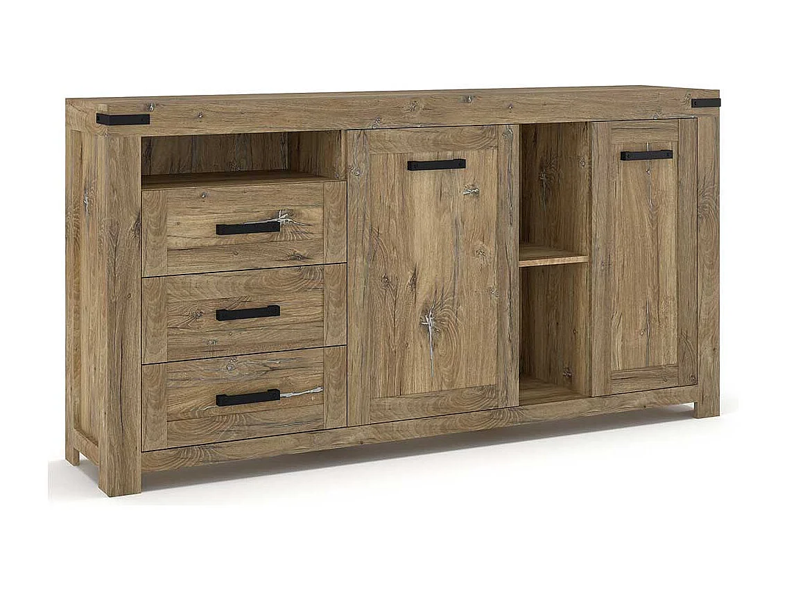 Sidebord Eiche dunkel im Landhausstil 185 cm breit - 96 cm hoch