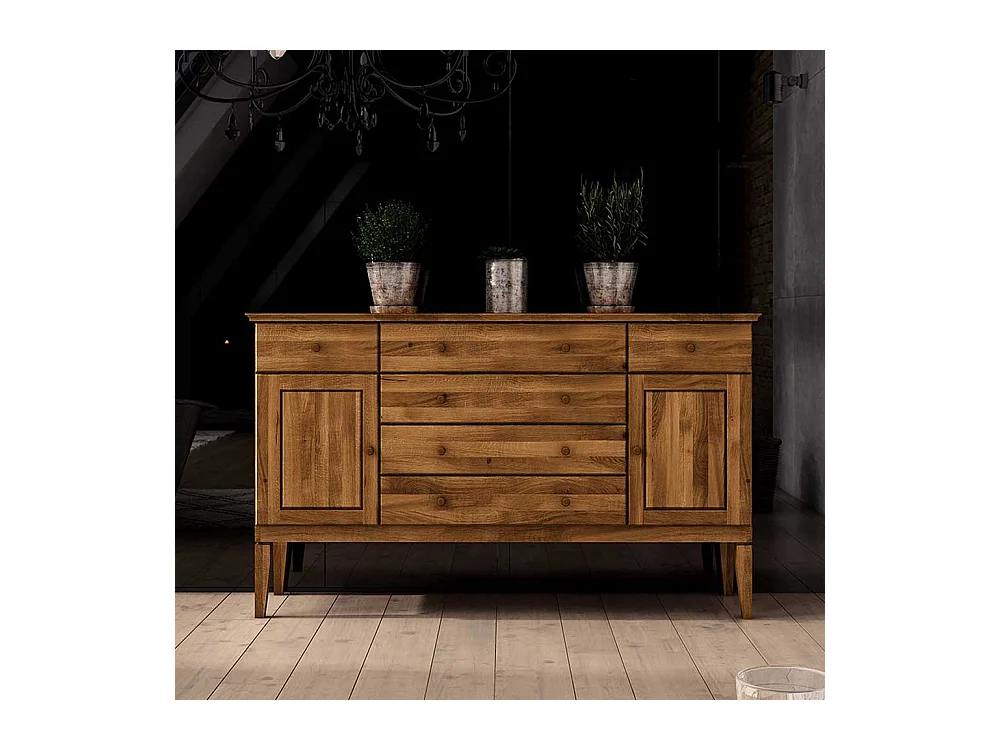Sideboard aus Wildeiche Massivholz 100 cm hoch