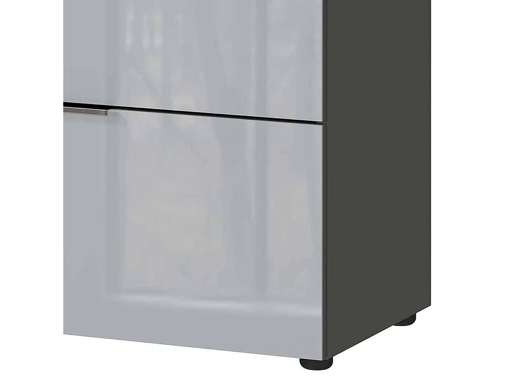 Sidebord glasbeschichtet in modernem Design vier Schubladen und zwei Türen