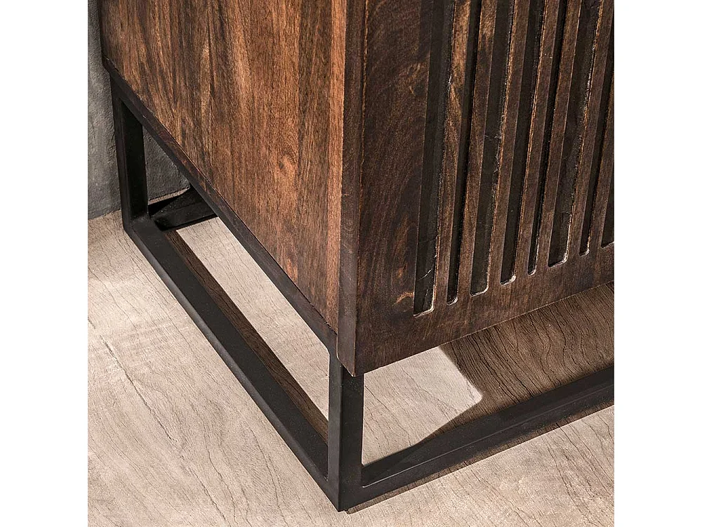 Sideboard aus Mangobaum Massivholz und Metall 160 cm breit