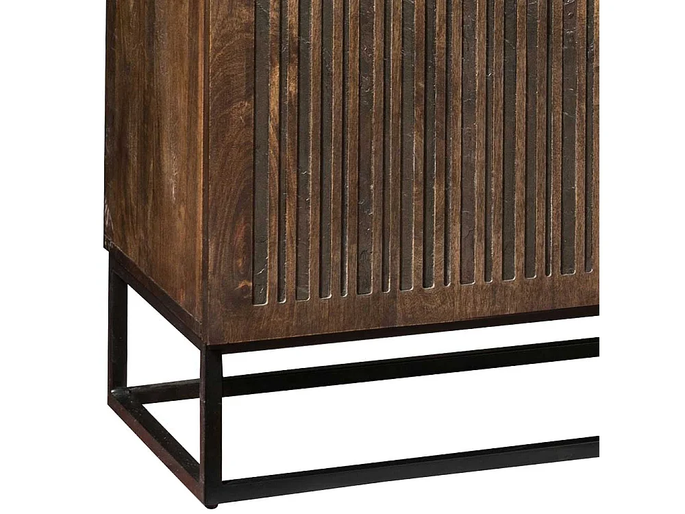 Sideboard aus Mangobaum Massivholz und Metall 160 cm breit