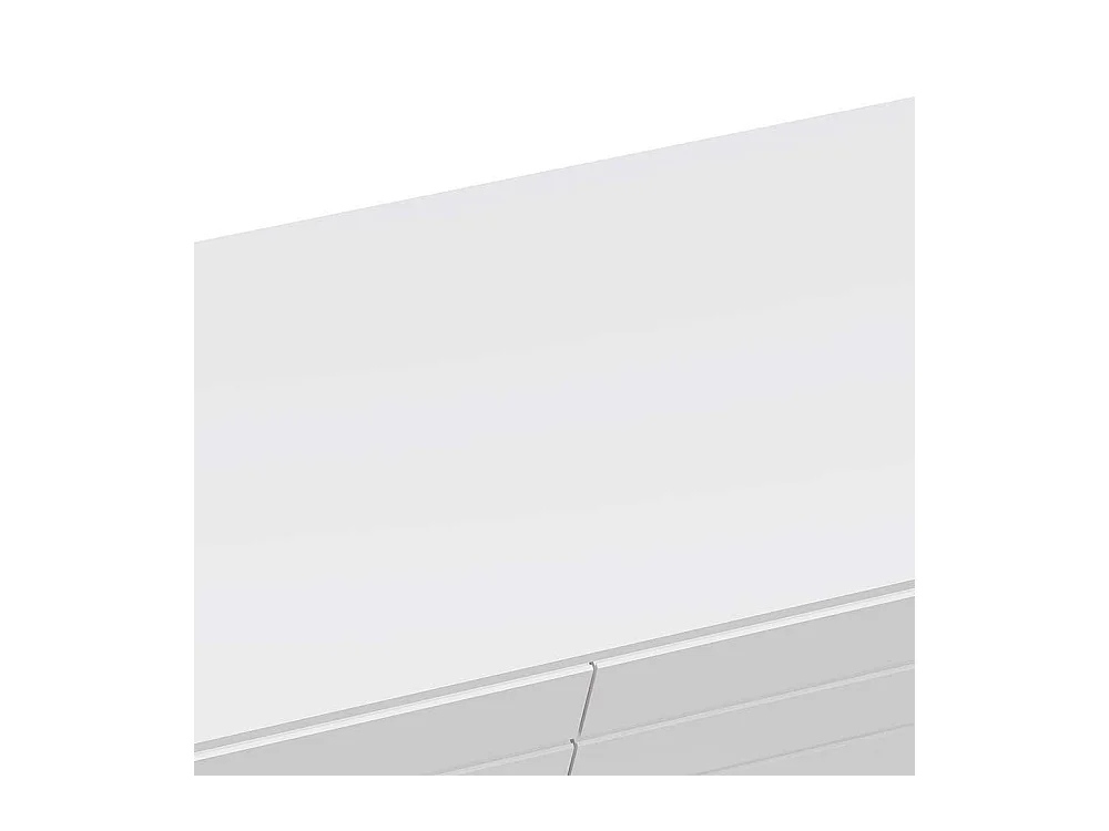 Skandi Sideboard in Weiß und Goldfarben Vierfußgestell aus Metall