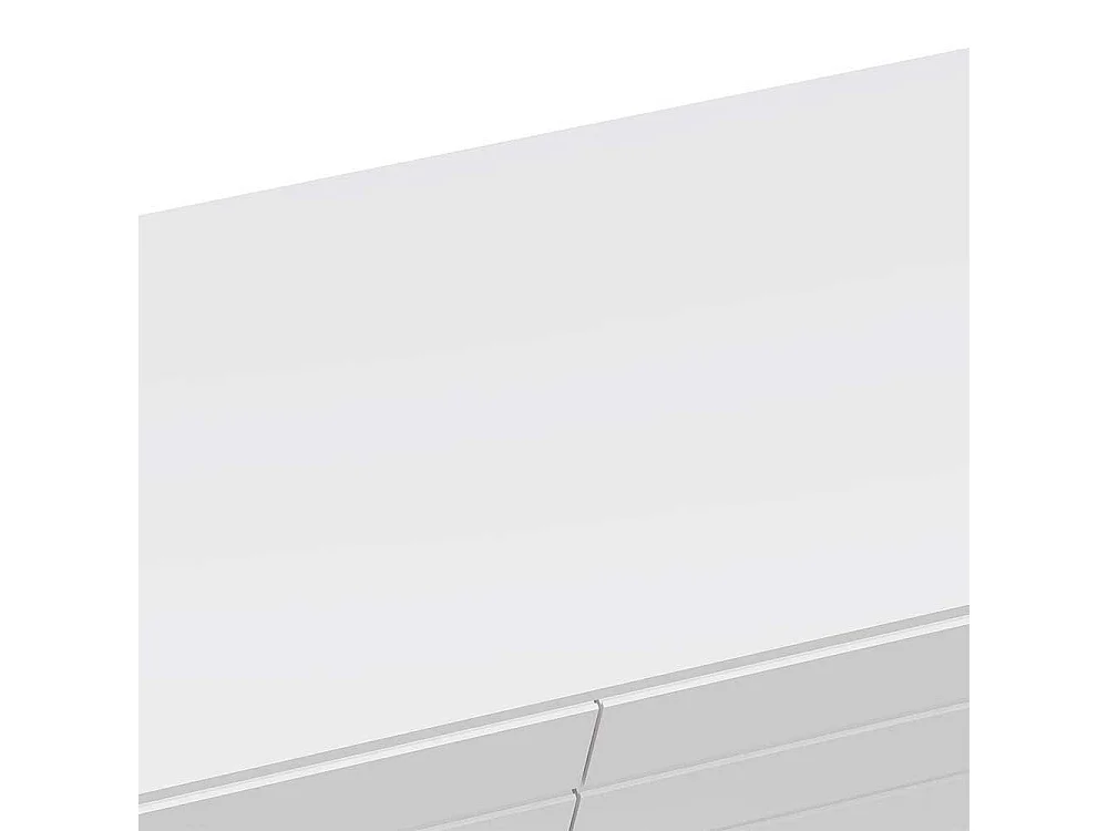 Skandi Sideboard in Weiß und Goldfarben Vierfußgestell aus Metall