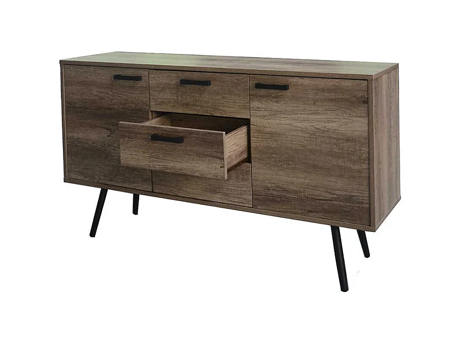 Esszimmersideboard in brauner Holzoptik drei Schubladen
