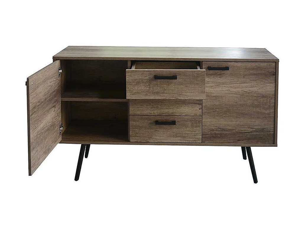 Esszimmersideboard in brauner Holzoptik drei Schubladen