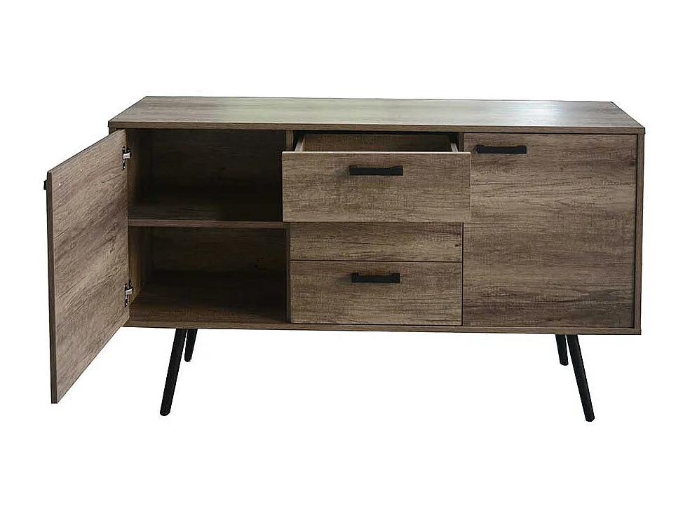 Esszimmersideboard in brauner Holzoptik drei Schubladen