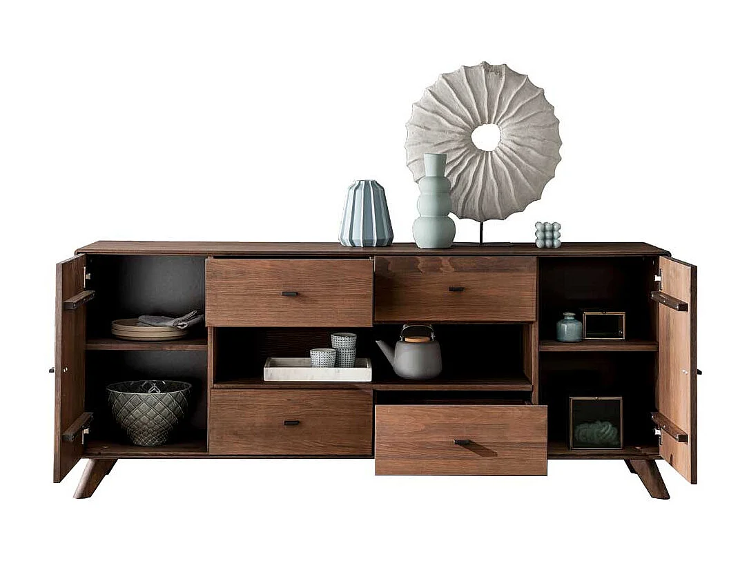 Sideboard Echtholz Kernbuche braun 180 cm breit vier Schubladen