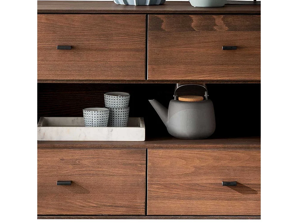 Sideboard Echtholz Kernbuche braun 180 cm breit vier Schubladen