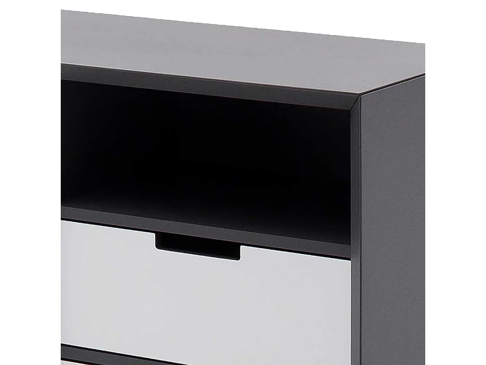 Design Sideboard in Grau und Weiß Wendefront