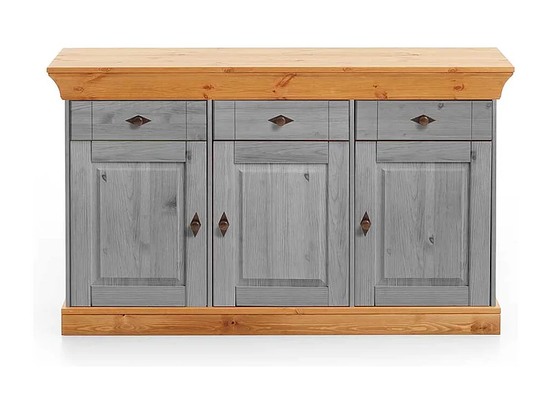 Kiefer Anrichte in Grau Holz Landhaus