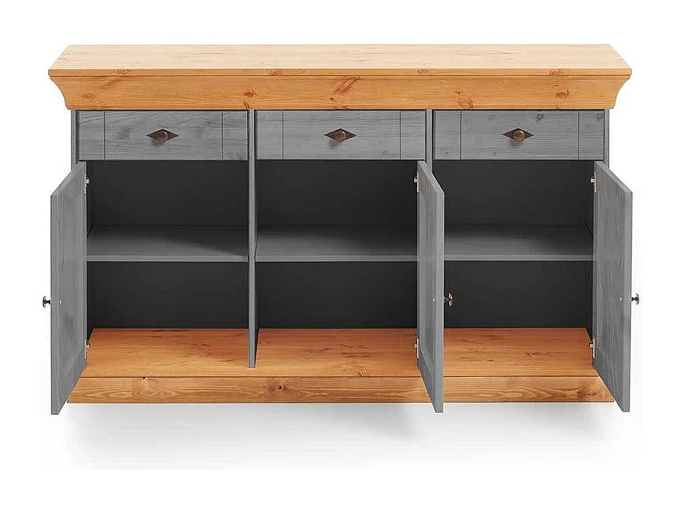 Kiefer Anrichte in Grau Holz Landhaus