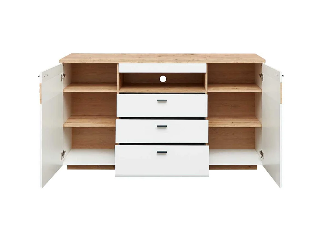 Sidebord Esszimmer in modernem Design Weiß und Wildeichefarben