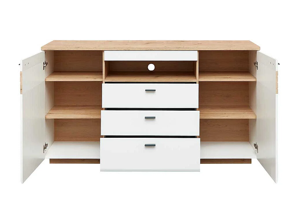 Sidebord Esszimmer in modernem Design Weiß und Wildeichefarben