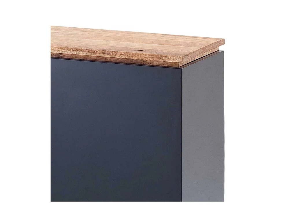 Design Anrichte in Hochglanz Schwarz Asteiche Massivholz