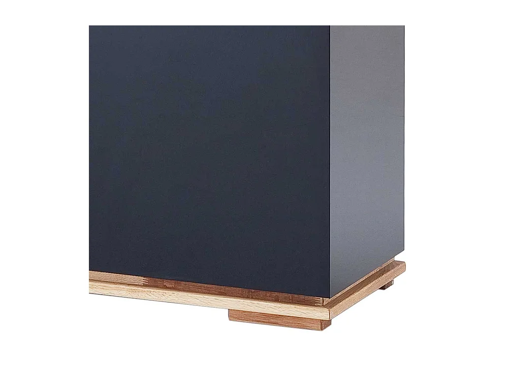 Design Anrichte in Hochglanz Schwarz Asteiche Massivholz