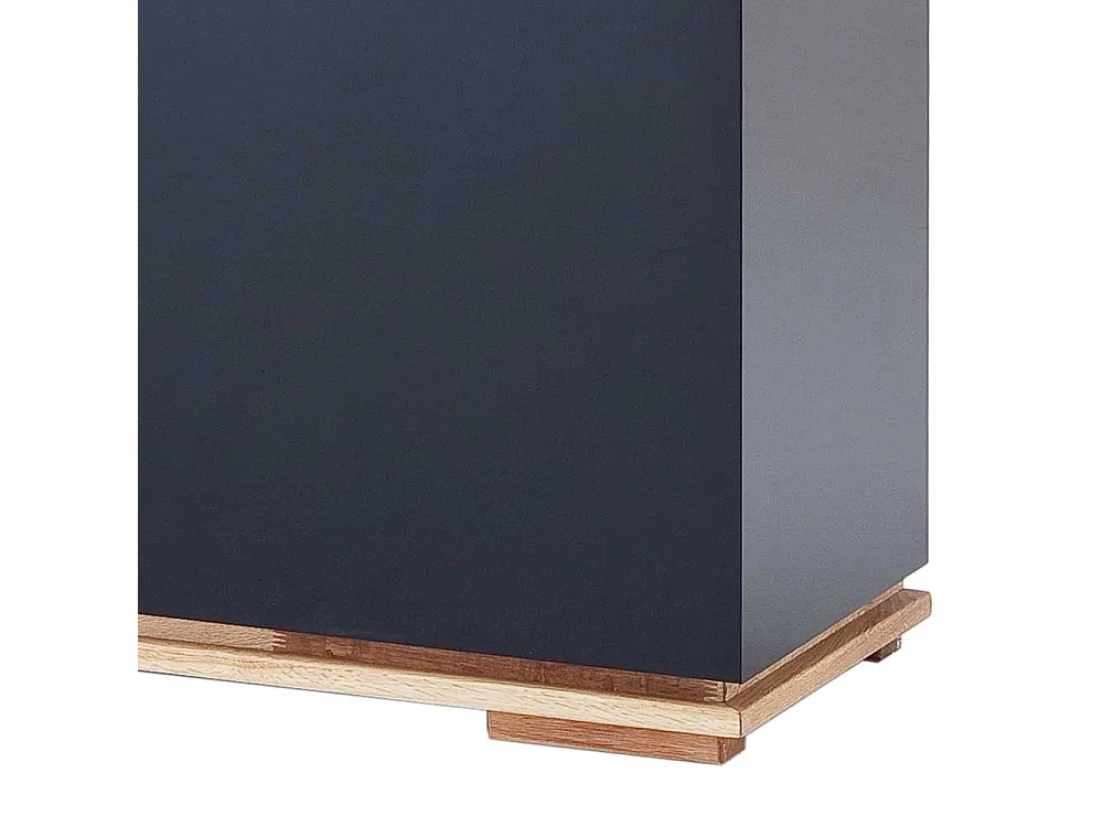 Design Anrichte in Hochglanz Schwarz Asteiche Massivholz