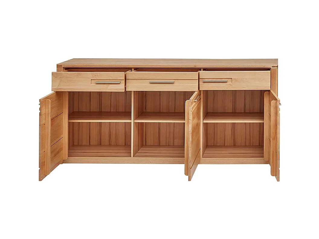 Modernes Sideboard in Kernbuchefarben teilmassiv 190 cm breit