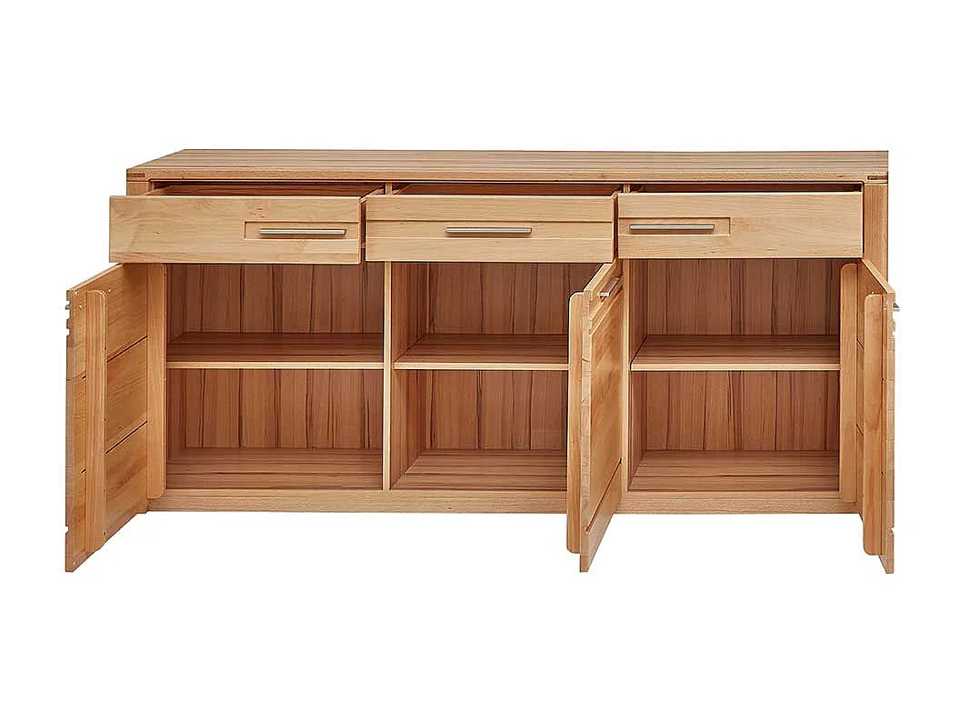 Modernes Sideboard in Kernbuchefarben teilmassiv 190 cm breit