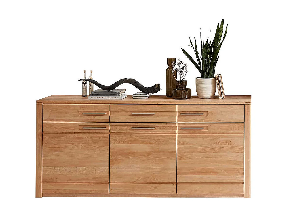 Modernes Sideboard in Kernbuchefarben teilmassiv 190 cm breit