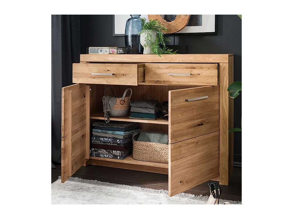Sideboard aus Wildeiche Massivholz 2 Türen 2 Schubladen