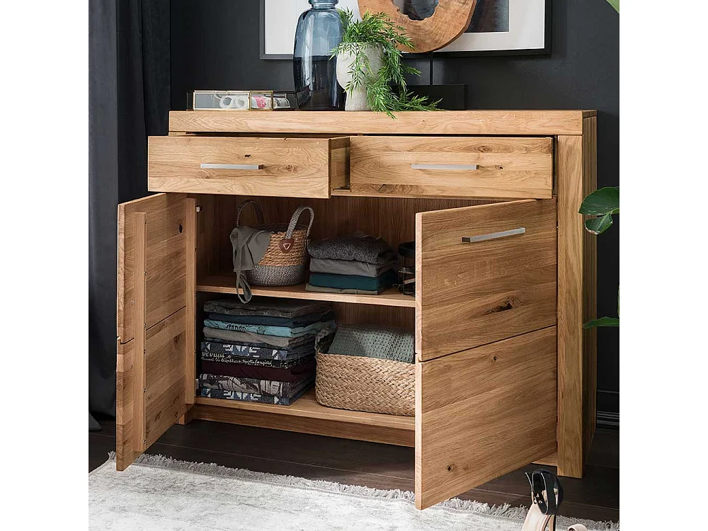 Sideboard aus Wildeiche Massivholz 2 Türen 2 Schubladen