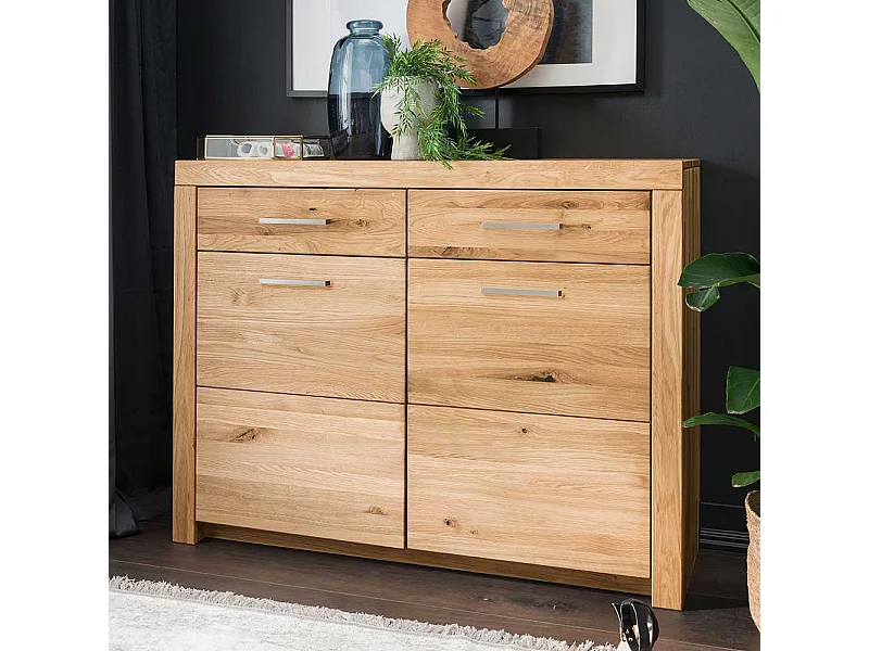 Sideboard aus Wildeiche Massivholz 2 Türen 2 Schubladen