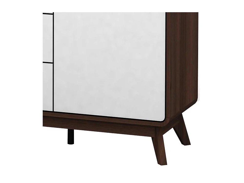 Esszimmer Sideboard in Weiß und Walnussfarben 140 cm breit