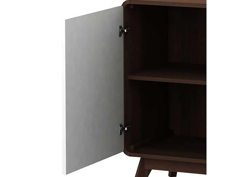 Esszimmer Sideboard in Weiß und Walnussfarben 140 cm breit