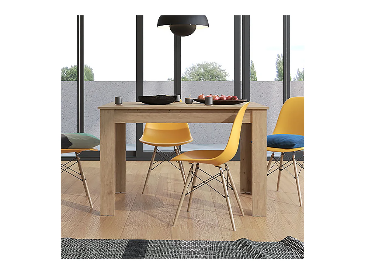Table à manger couleur chêne artisan - Longueur 120 x profondeur 80 x hauteur 76 cm