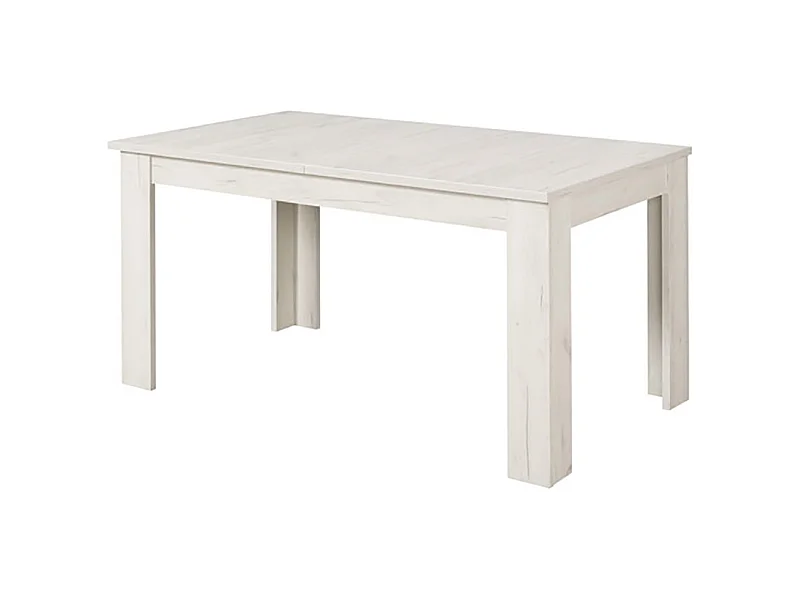 Table à manger couleur chêne blanc - Longueur 160,5 x profondeur 90,5 x hauteur 76,5 cm