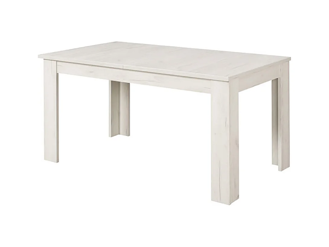 Table à manger couleur chêne blanc - Longueur 160,5 x profondeur 90,5 x hauteur 76,5 cm