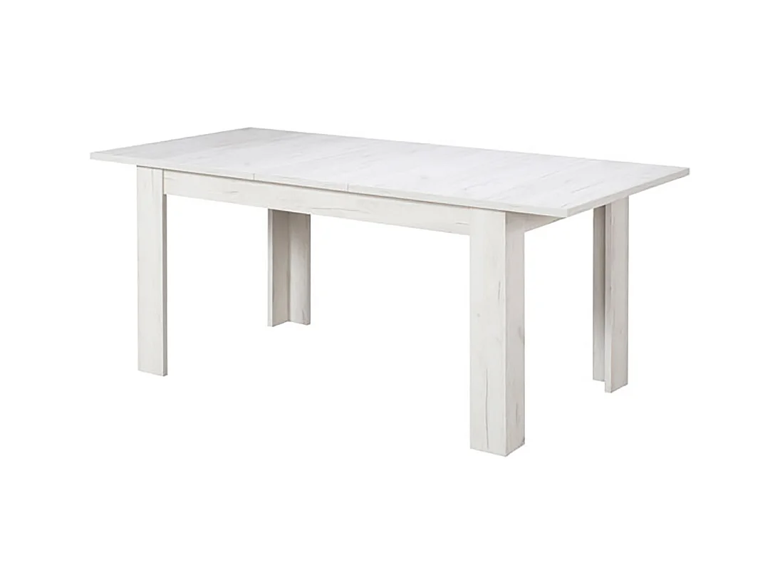 Table à manger couleur chêne blanc - Longueur 160,5 x profondeur 90,5 x hauteur 76,5 cm