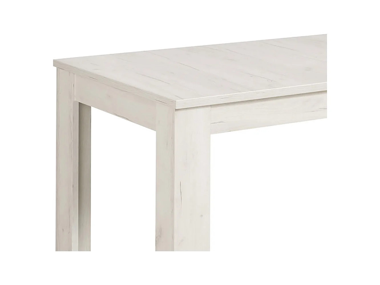 Table à manger couleur chêne blanc - Longueur 160,5 x profondeur 90,5 x hauteur 76,5 cm