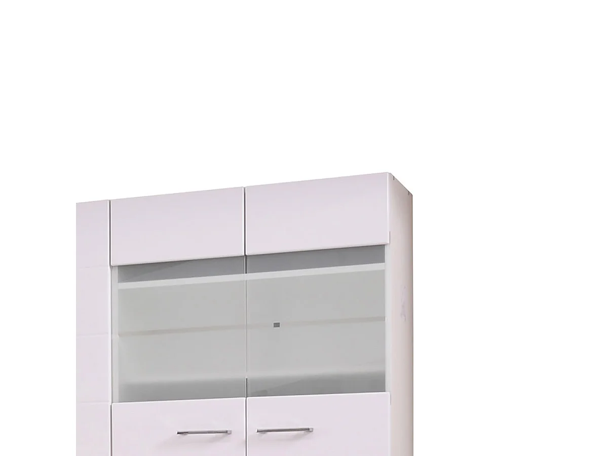 Cuisine 6 éléments couleur blanc brillant avec plan de travail - Longueur 200 x Profondeur 51/60 x Hauteur 200 cm