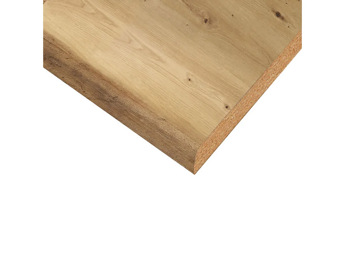 Cuisine 6 éléments couleur gris mat / chêne artisan avec plan de travail - Longueur 200 x Profondeur 51/60 x Hauteur 200 cm