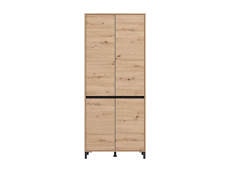 Armoire de rangement multi usage couleur chêne artisan - Longueur 80 x profondeur 40 x hauteur 205.5 cm