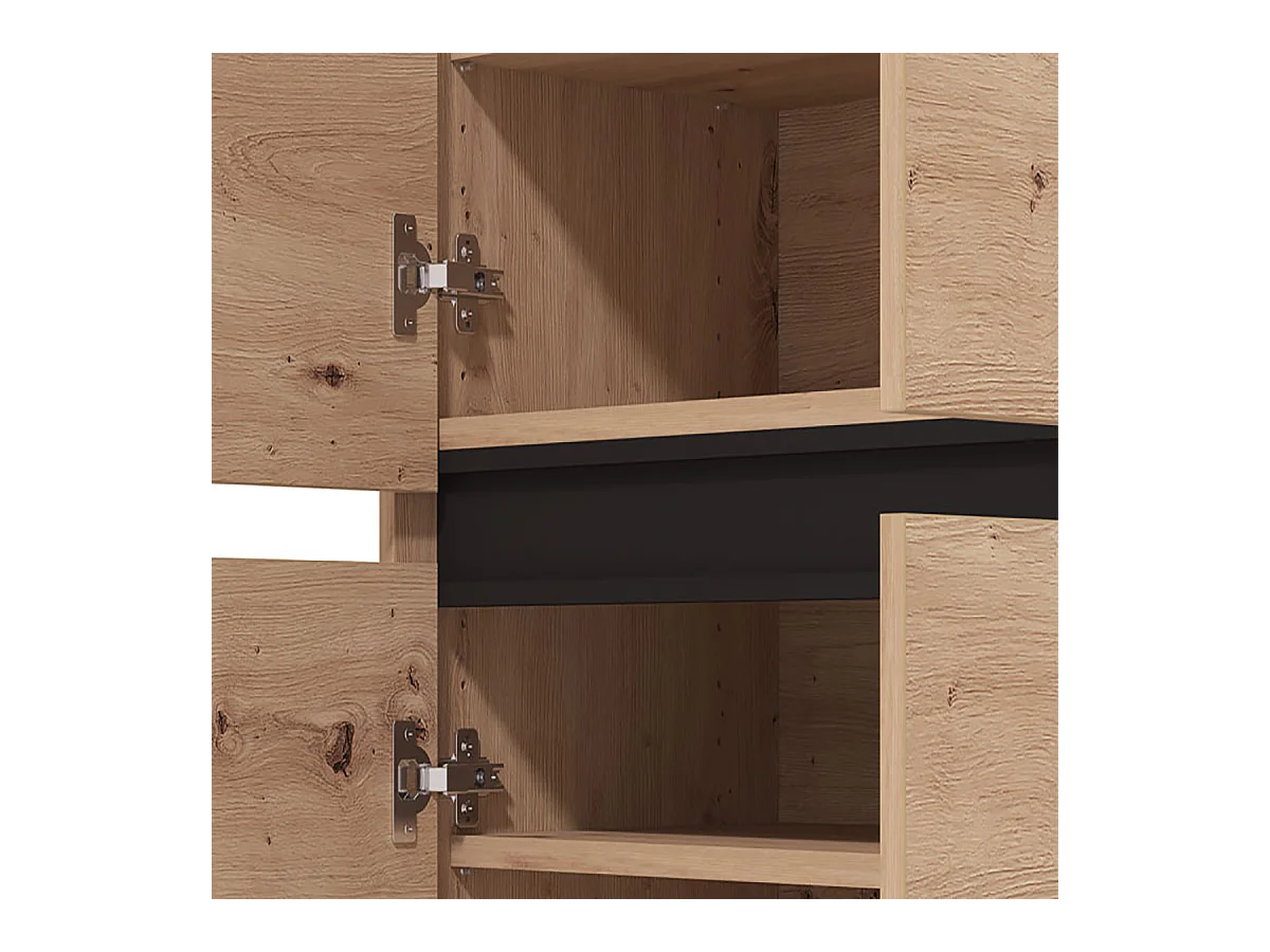 Armoire de rangement multi usage couleur chêne artisan - Longueur 80 x profondeur 40 x hauteur 205.5 cm