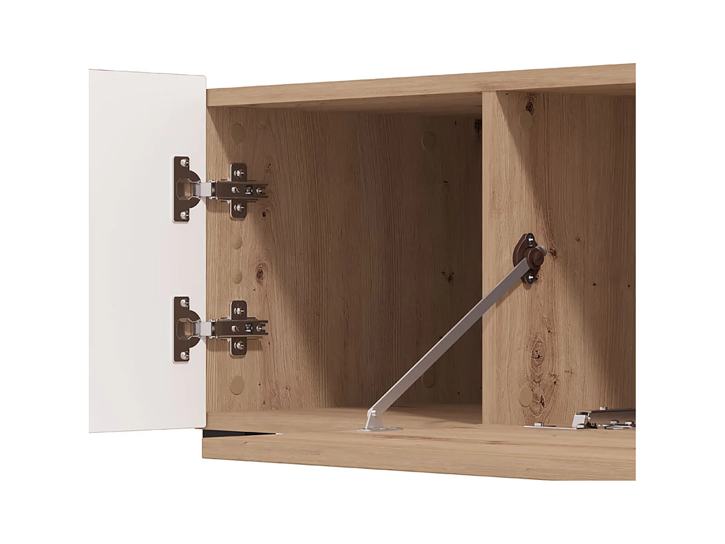 Ensemble TV avec meuble TV et meuble haut couleur Chêne artisan / Noir - Longueur 199 x profondeur 41,5 x hauteur 200 cm