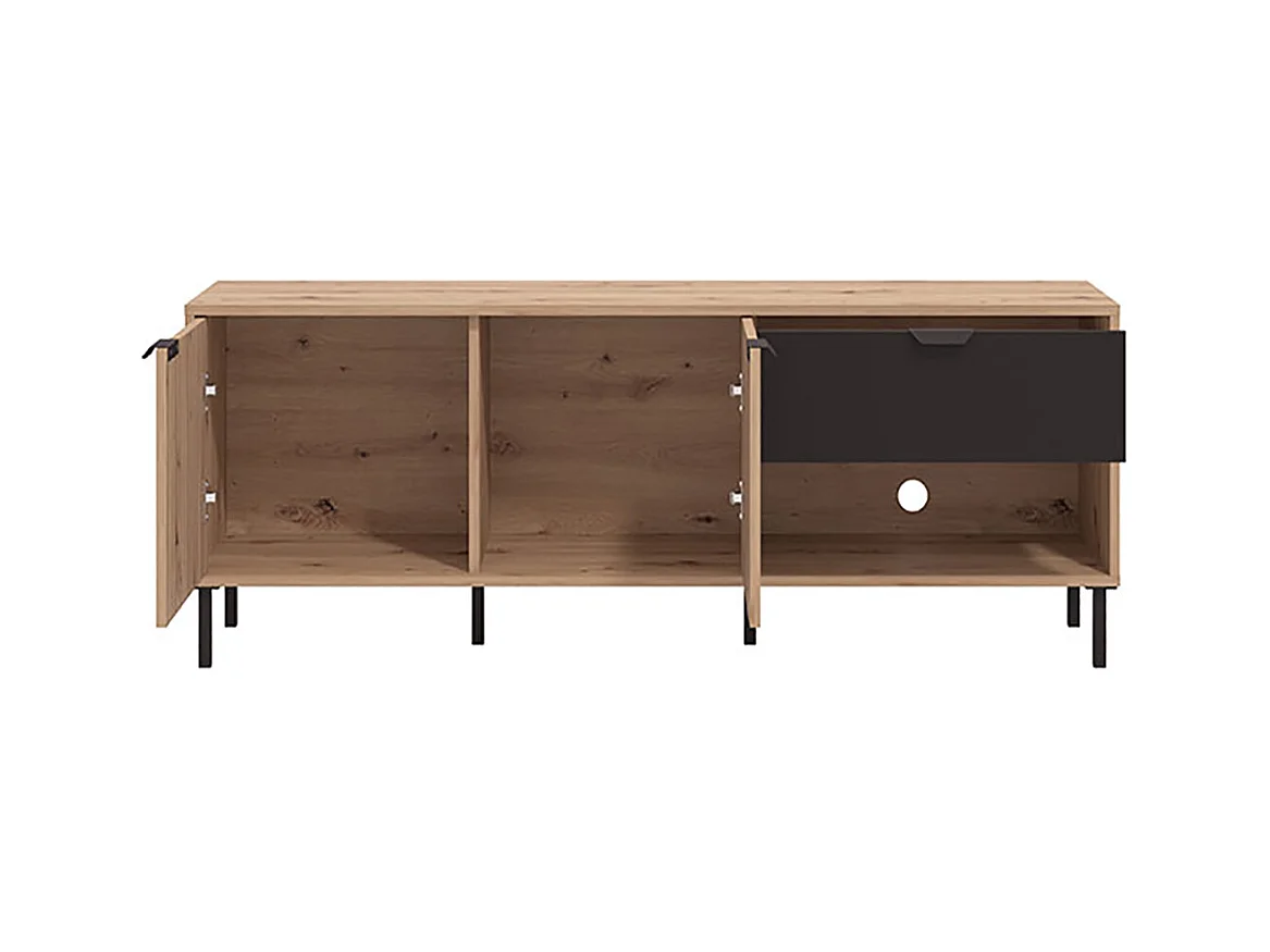 Ensemble salon avec 2 vitrines et meuble TV  couleur chêne artisan / noir