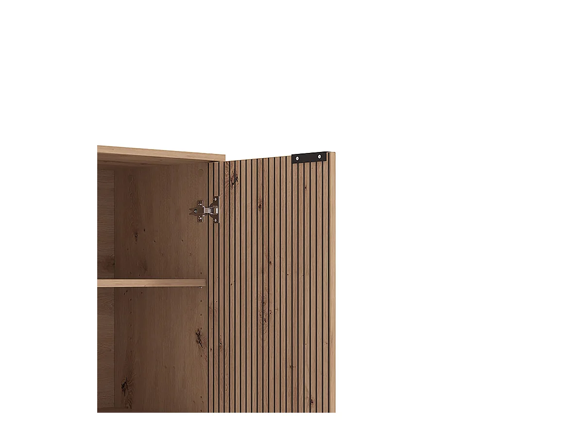 Ensemble salon avec 2 vitrines et meuble TV  couleur chêne artisan / noir