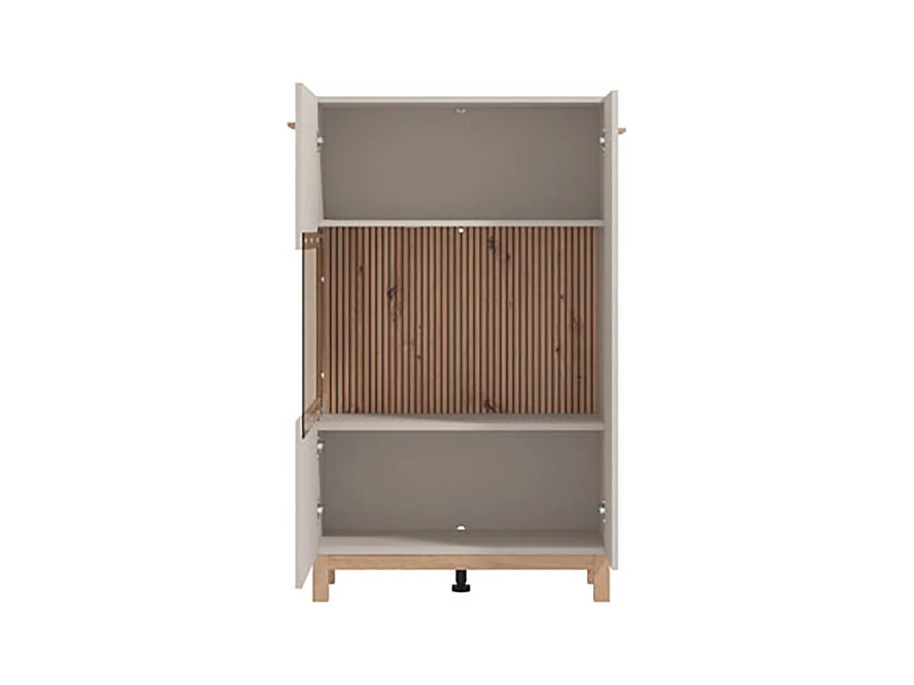 Ensemble salon avec 2 vitrine, meuble TV et buffet couleur beige / chêne artisan