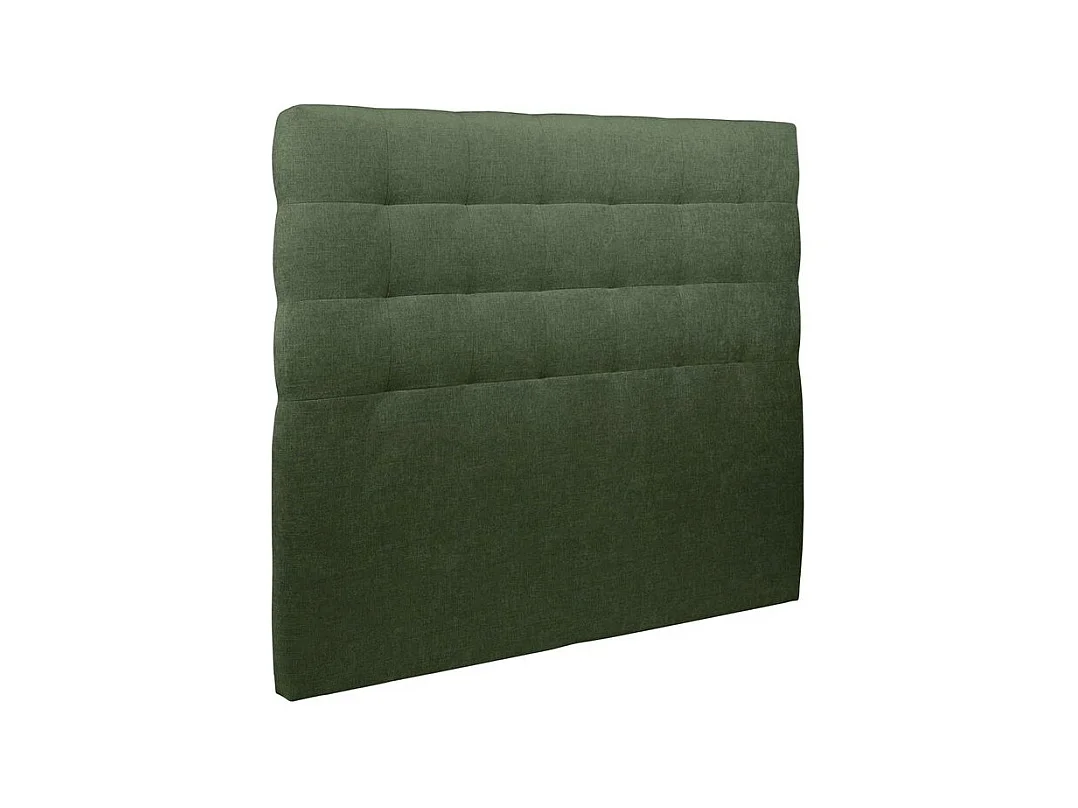 Lit 150x200cm avec tête de lit capitonnée tissu et sommier kit vert - Hauteur totale : 29cm