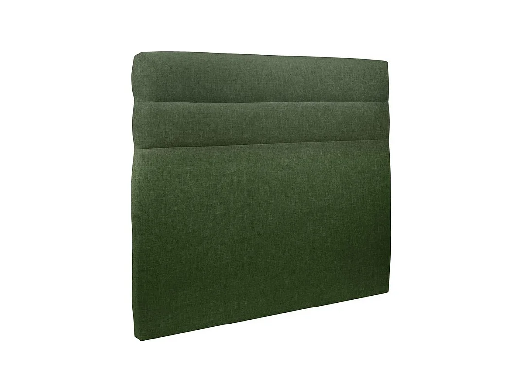 Lit coffre 140x190cm avec tête de lit lignes Tissu Vert - Hauteur totale : 39cm
