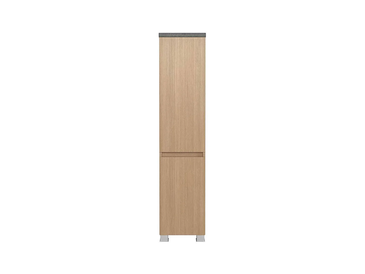 Midischrank Badezimmerhochschrank mit Drehtüren 131 cm hoch