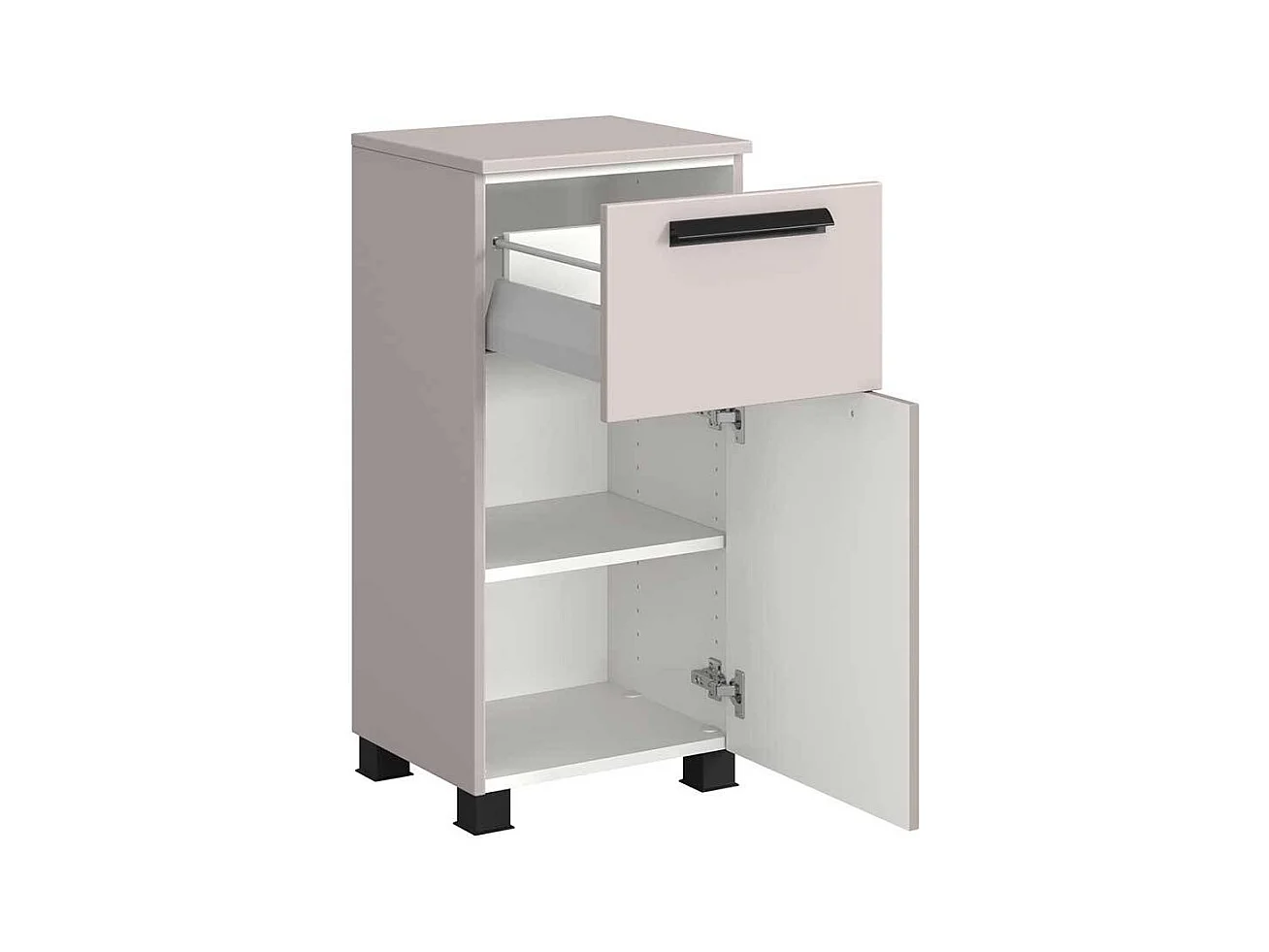 Badezimmerschrank Badschrank mit Vierfußgestell in Hellgrau