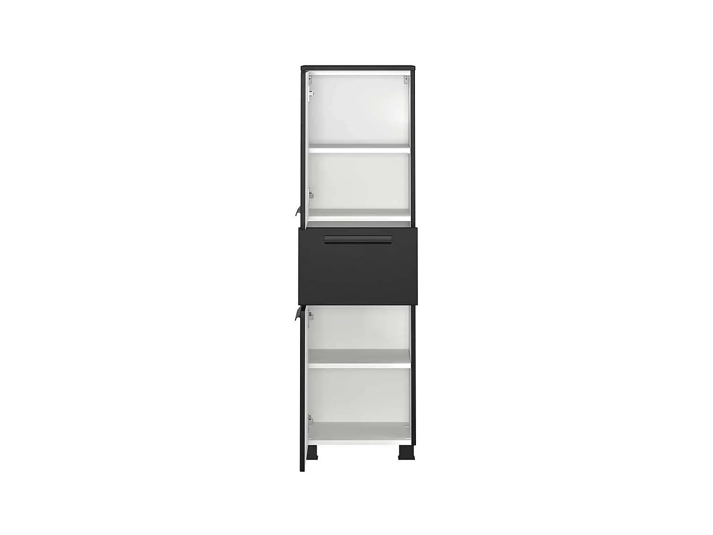 Midischrank Badmidischrank in Schwarz 130 cm hoch